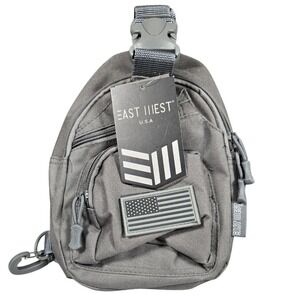 East West USA Tactical Gear Multi pocket Sling Bag RT528 Grey water resist‎ NWT